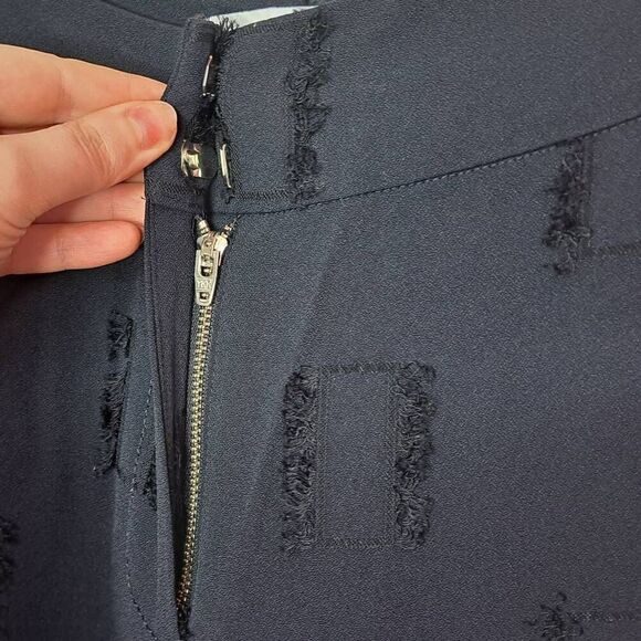 Derek Lam 10 Crosby Women's Tapered Trouser Navy and Black Fringe size 00 - Picture 6 of 9